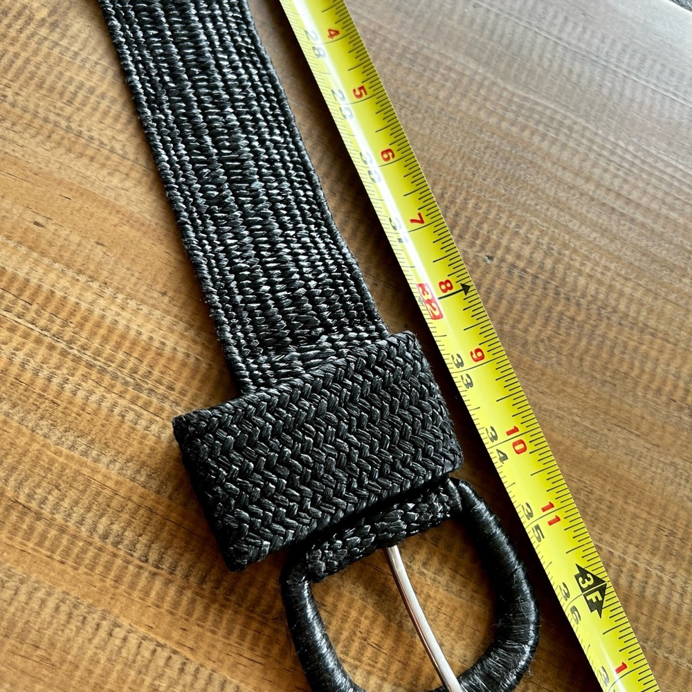 Anthropologie Belt, 3.5’ 36” black woven, size Medium